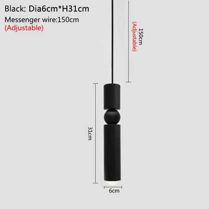 LED Dimmable Droplight Pendant Light for Kitchen Bedroom - Black / NON dimm warm Lighting