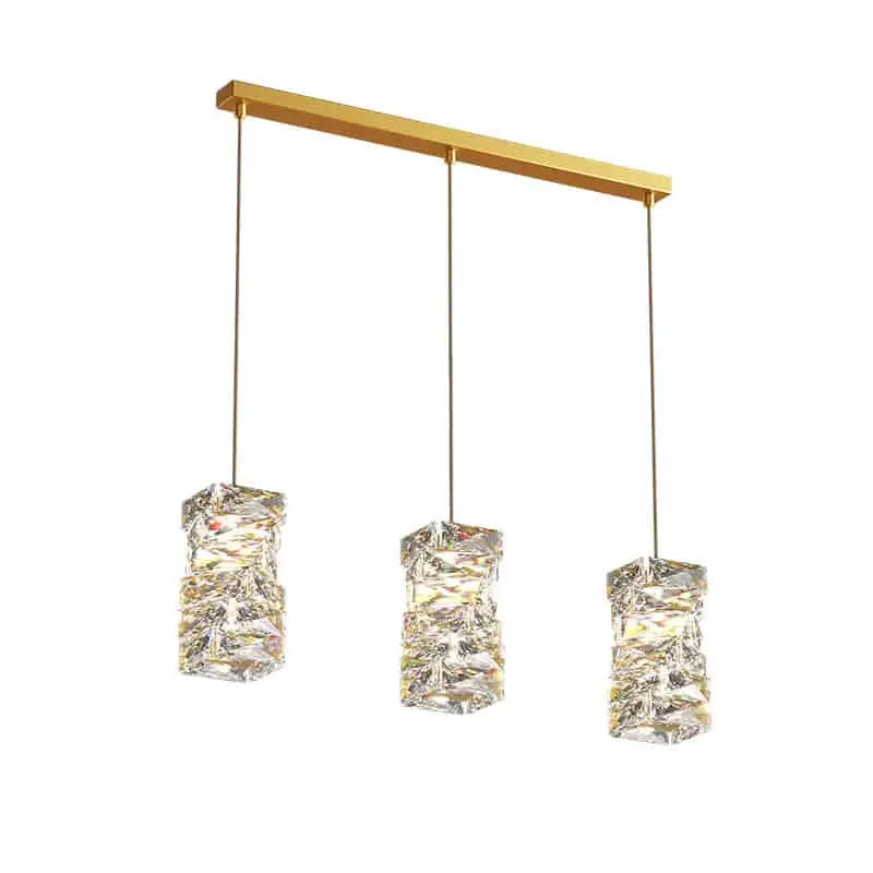 Luxury Art Deco Copper Crystal Pendant Light for Dining - Lighting