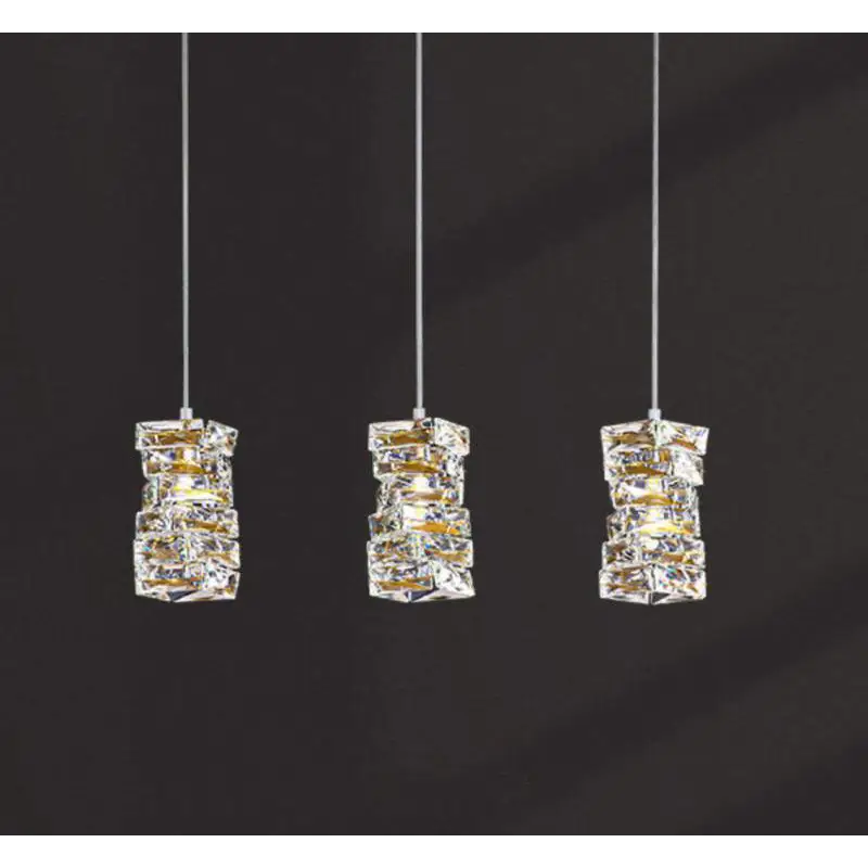 Luxury Art Deco Copper Crystal Pendant Light for Dining - B - Lighting