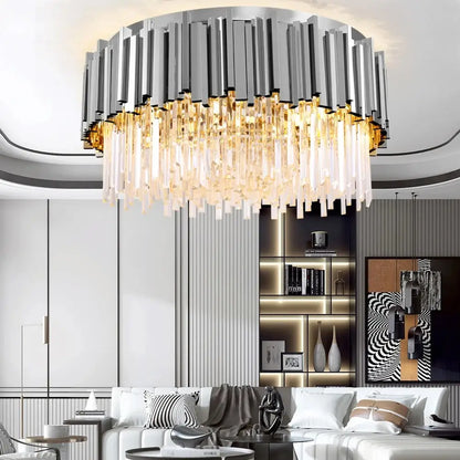 Luxury Ceiling Crystal Round Chandelier for Living Bedroom Dining
