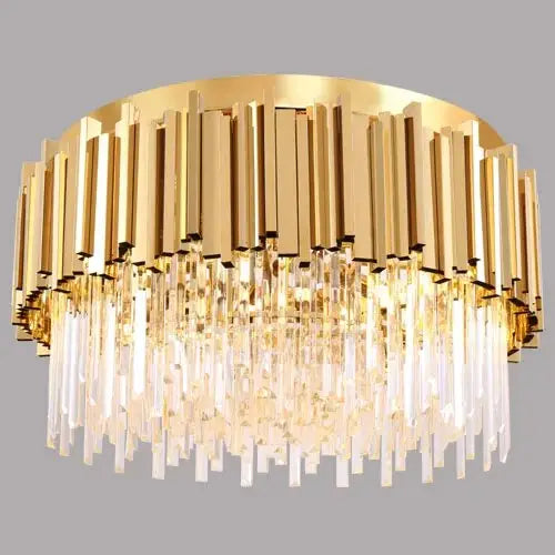 Luxury Ceiling Crystal Round Chandelier for Living Bedroom Dining - Gold / Dia45 H35cm 6