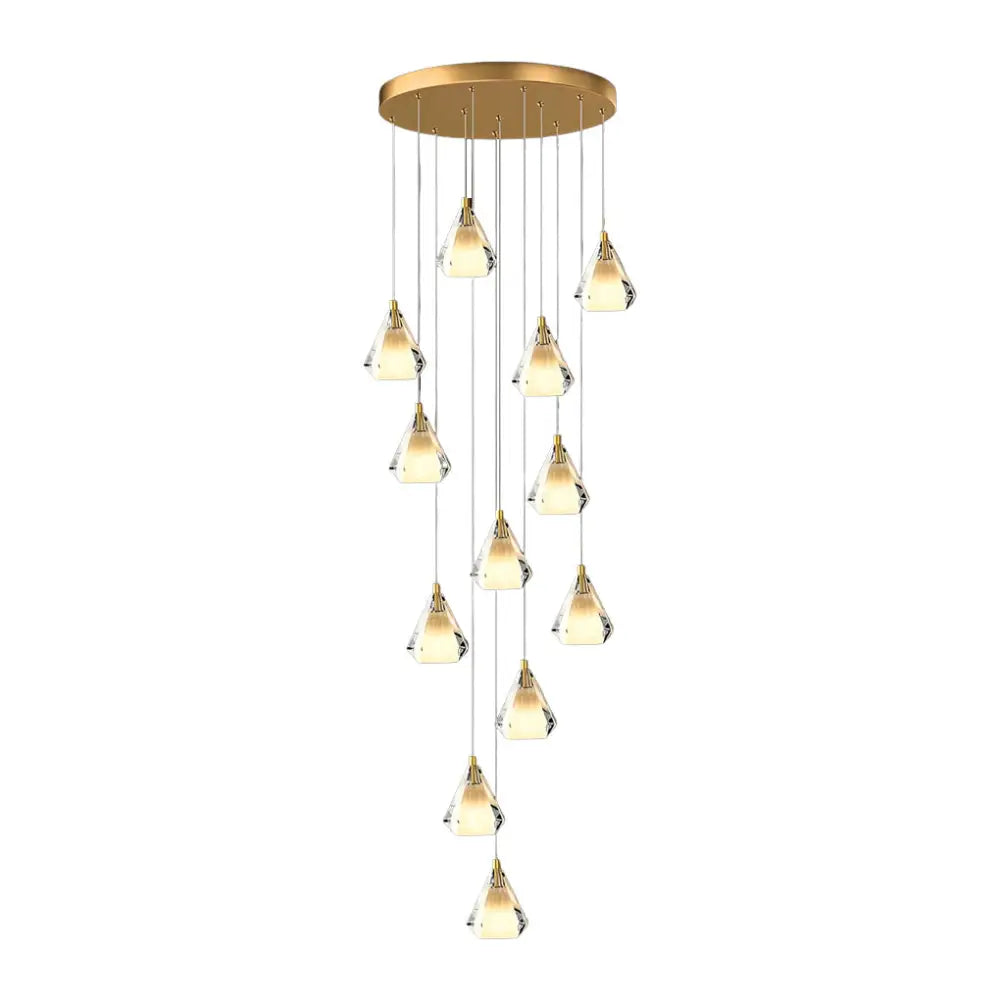 Luxury Crystal Shade Nordic Staircase Chandelier - Lighting > Ceiling lights Chandeliers