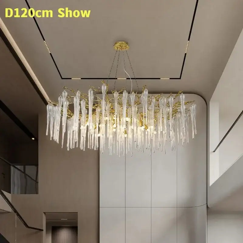 Luxury Gold Branch Crystal Ceiling Hanging Chandelier - Home & Garden > Lighting Fixtures