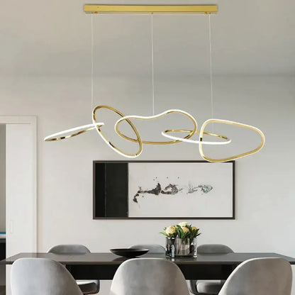 Luxury Gold Modern Ring Chandelier for Dining Kitchen Bar