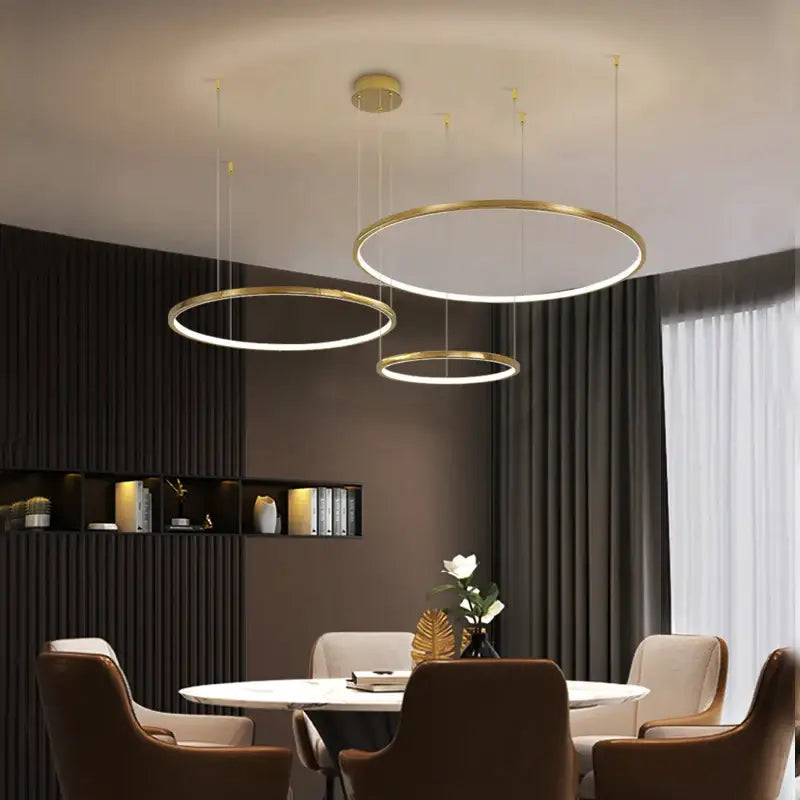 Luxury Gold Modern Ring Chandelier for Living Bedroom