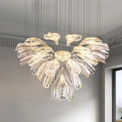 Luxury Hanging Flower Crystal Glass Chandelier for Living Dining