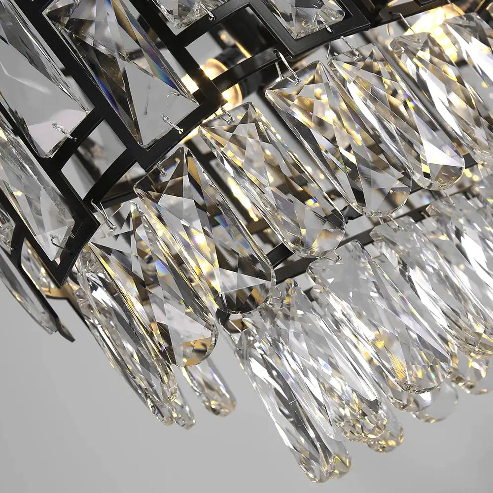 Luxury Hanging Rectangle Crystal Chandelier for Dining Island