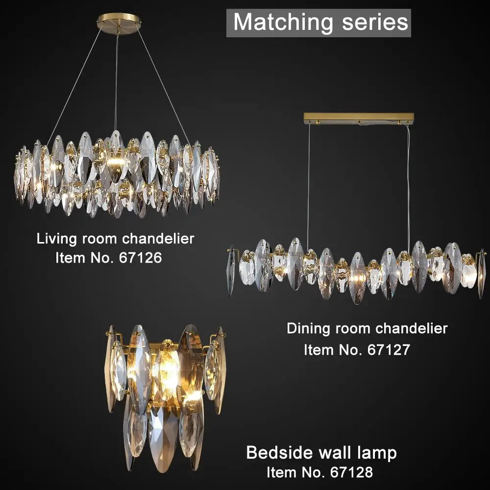 Luxury Hanging Wave Round Crystal Chandelier for Living