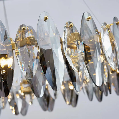 Luxury Hanging Wave Round Crystal Chandelier for Living