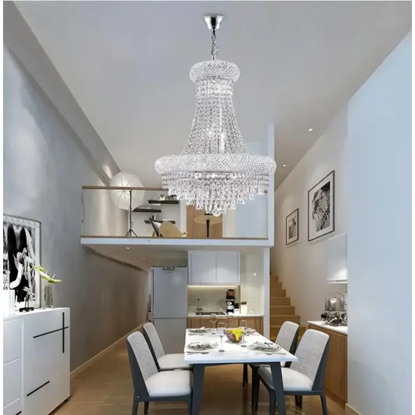 Luxury Large Foyer Crystal Chandelier for Staircase - Chandeliers