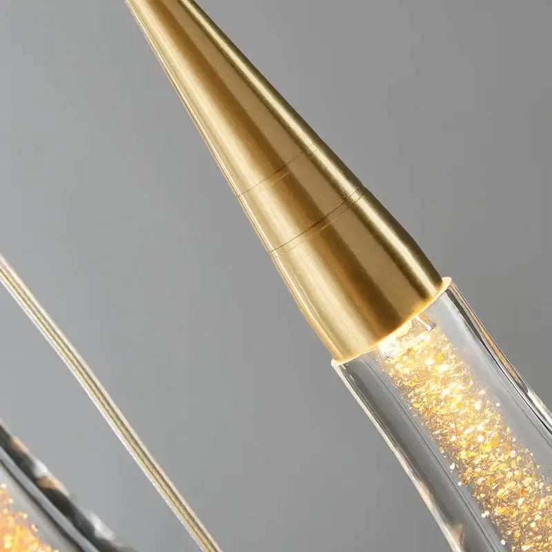 Luxury Long Gold Crystal Spiral Chandelier for Staircase Living