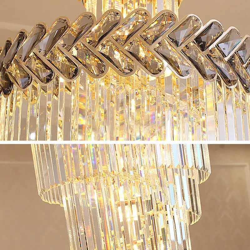 Luxury Long Spira Crystal Chandelier for Staircase Hall Living