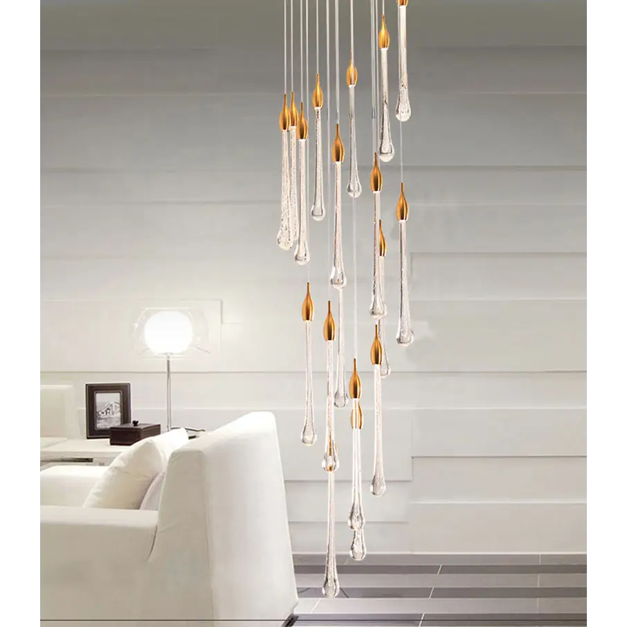 Luxury Modern Crystal Chandelier for Staircase Living Bathroom - 18 Lights (Spiral)