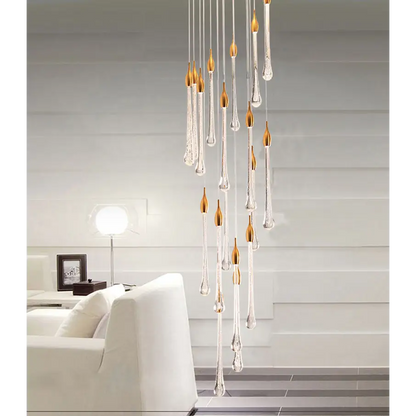 Luxury Modern Crystal Chandelier for Staircase Living Bathroom - 18 Lights (Spiral)