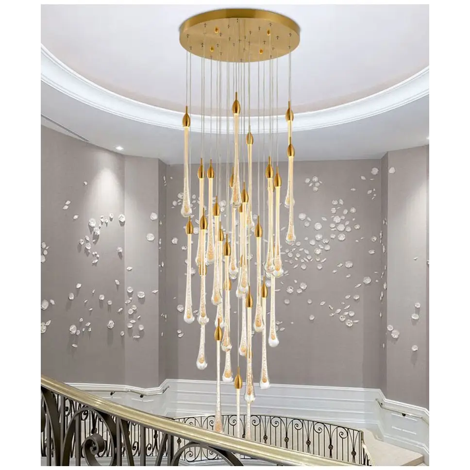 Luxury Modern Crystal Chandelier for Staircase Living Bathroom - 28 Lights (Freely)