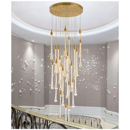 Luxury Modern Crystal Chandelier for Staircase Living Bathroom - 28 Lights (Freely)