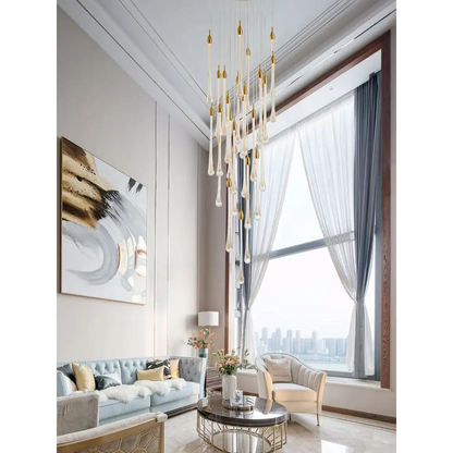 Luxury Modern Crystal Chandelier for Staircase Living Bathroom - 36 Lights (Freely)