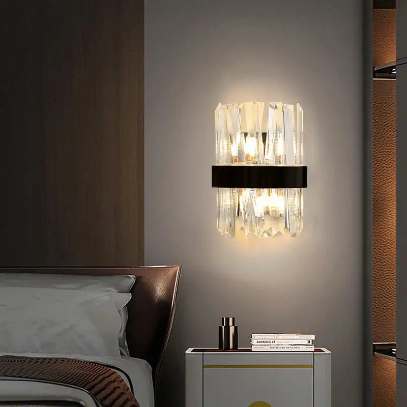 Luxury Modern Crystal Wall Sconce for Bedside Bedroom Hallway - Sconces