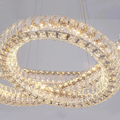 Luxury Ring Hanging Crystal Chandelier for Staircase Living