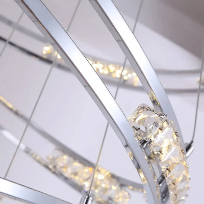 Luxury Ring LED Crystal Chandelier for Staircase Living - Home & Garden > Lighting