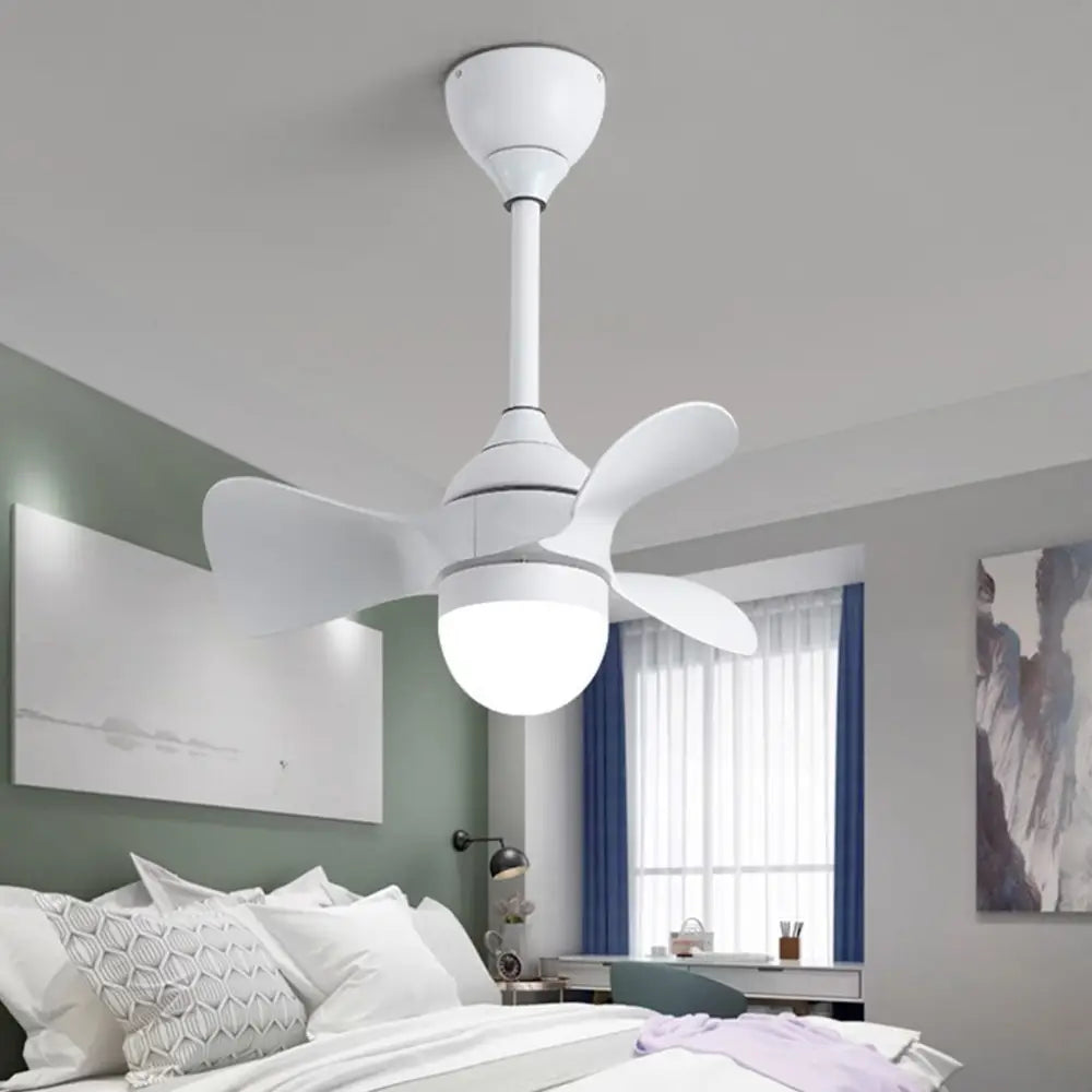 Mini Nordic Remote Control Ceiling Fan Light - White - Lighting > lights Fans