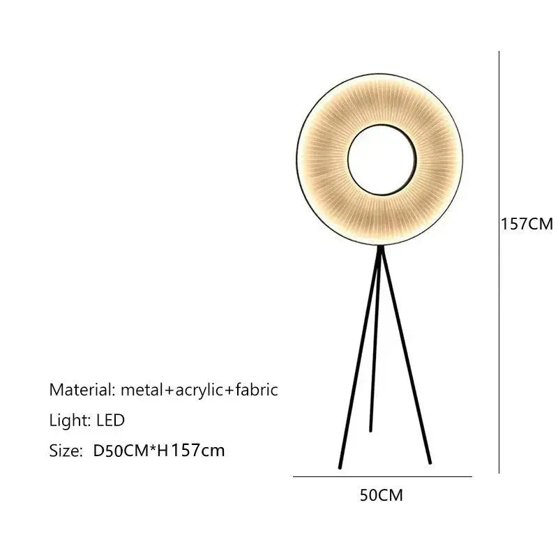 Minimalist Creativity Fabric Pleats LED Lamp for Living Bedroom - floor lamp D50CM / Warm