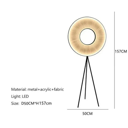 Minimalist Creativity Fabric Pleats LED Lamp for Living Bedroom - floor lamp D50CM / Warm