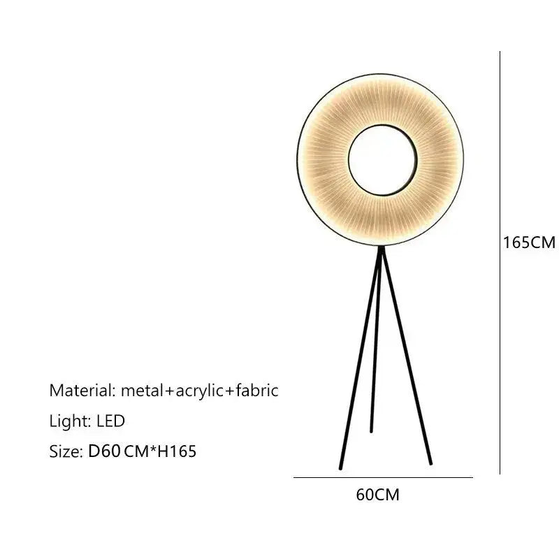 Minimalist Creativity Fabric Pleats LED Lamp for Living Bedroom - floor lamp D60CM / Warm