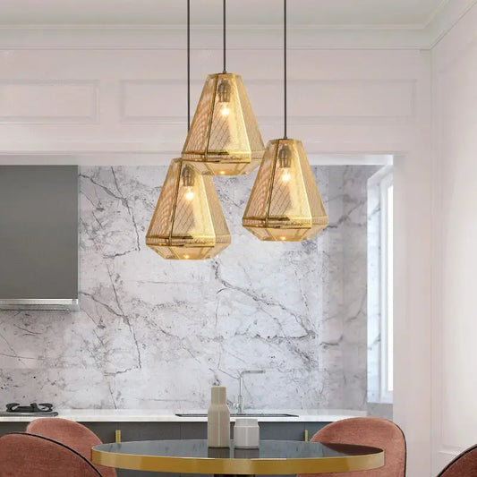 Minimalist Postmodern Pyramid Pendant Lamp for Living Dining - Lighting