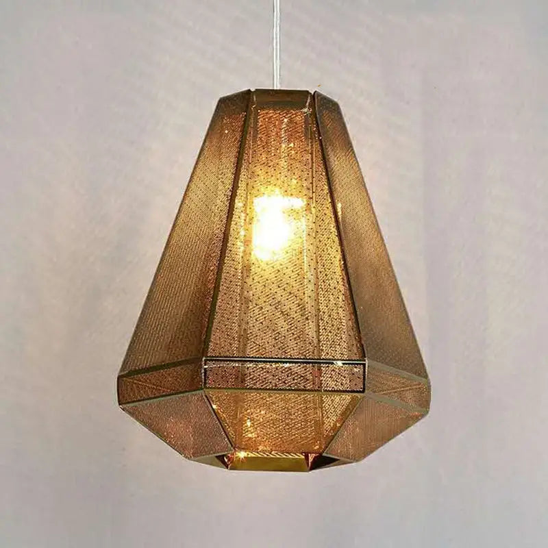 Minimalist Postmodern Pyramid Pendant Lamp for Living Dining - Gold / Dia11.8*H7.1’