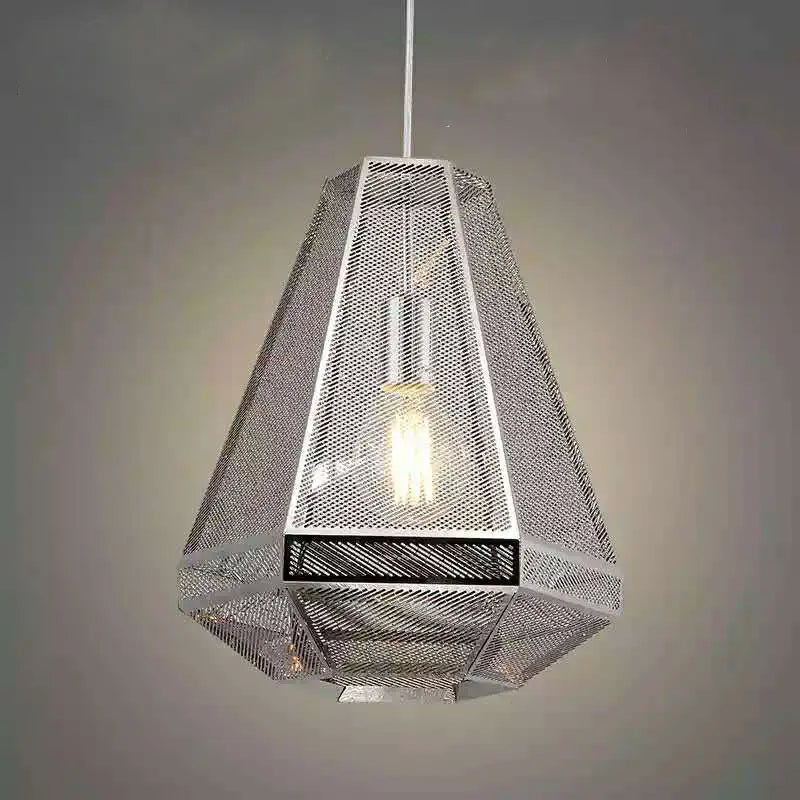 Minimalist Postmodern Pyramid Pendant Lamp for Living Dining - Silver / Dia11.8*H7.1’