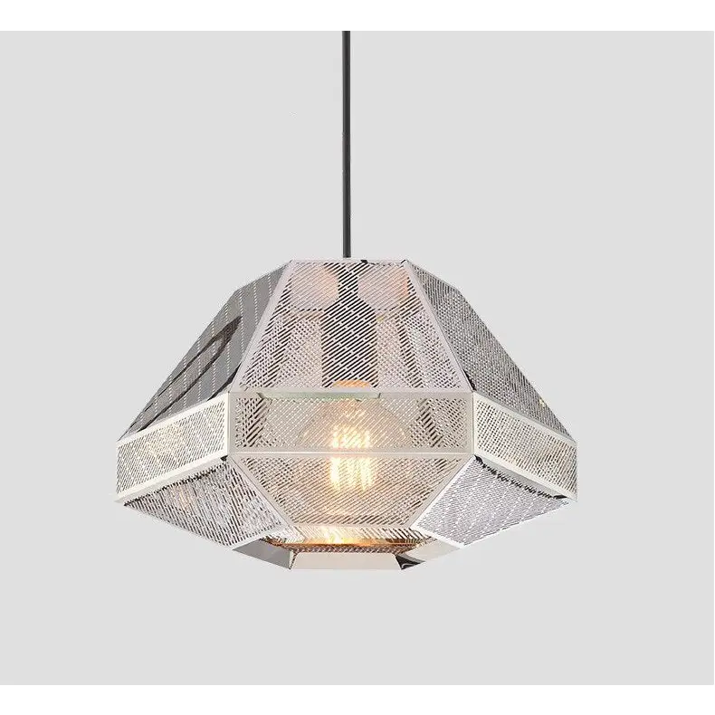 Minimalist Postmodern Pyramid Pendant Lamp for Living Dining - Silver / Dia7.9*H4.7’