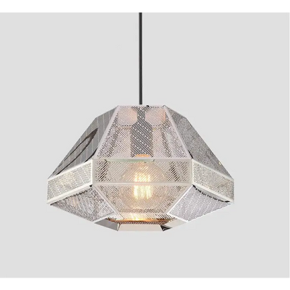 Minimalist Postmodern Pyramid Pendant Lamp for Living Dining - Silver / Dia7.9*H4.7’