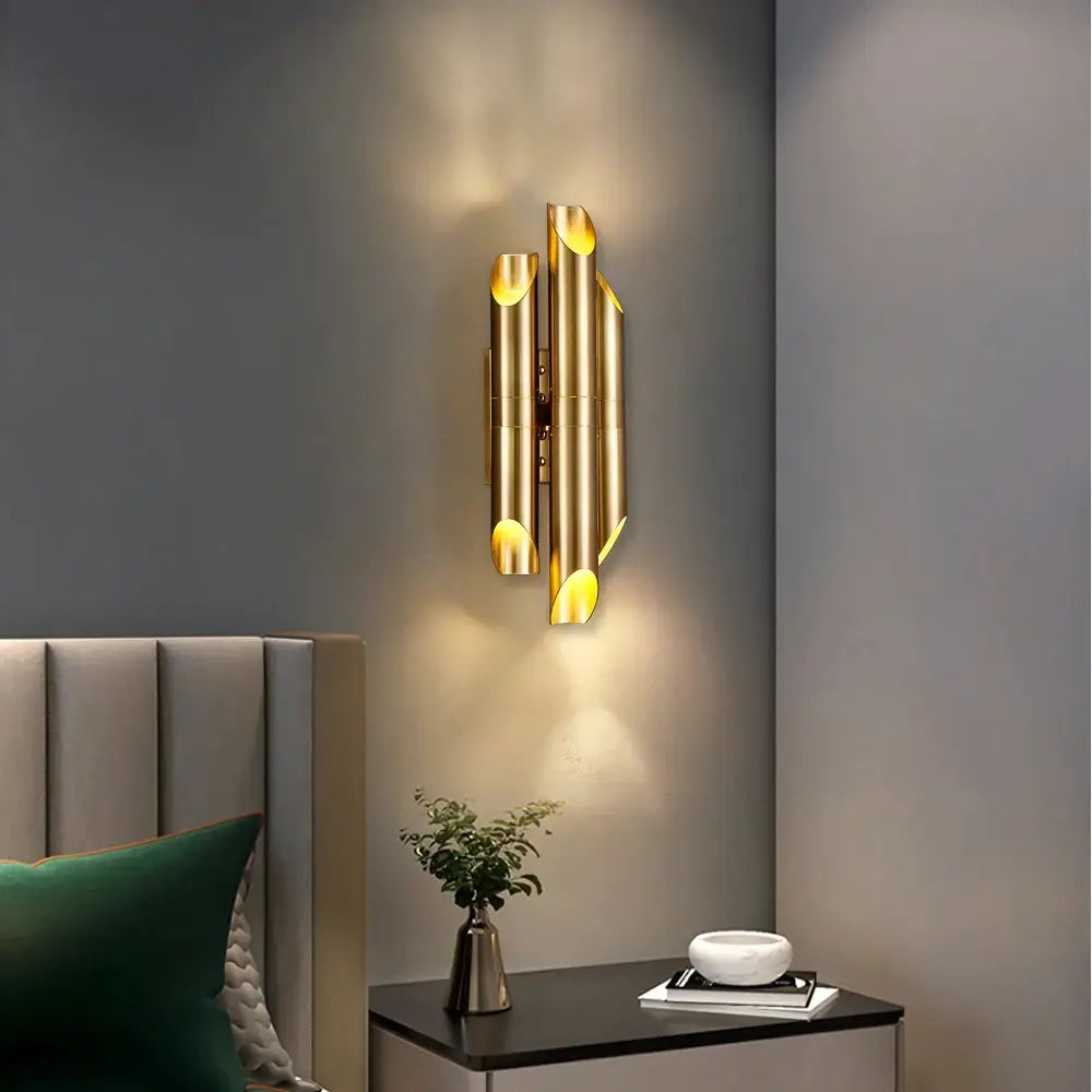Modern Brushed Gold Wall Sconce for Bedside Bedroom Living - Home & Garden > Lighting