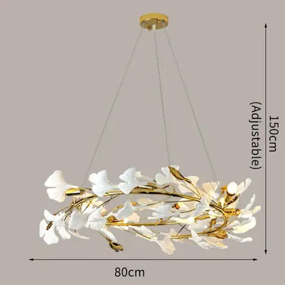 Modern Ceramic Petals Hang Chandelier for Living Bedroom - Dia80cm / NON dimm cool light