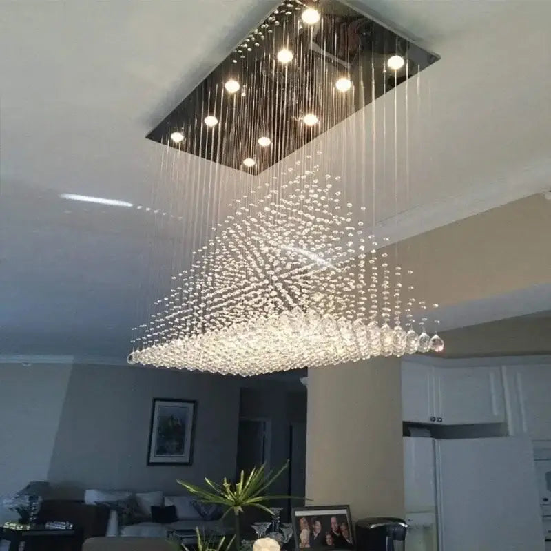 Modern Crystal Pyramid Series Chandelier - W 40’’ x D 20’’ H 36’’ - Home &