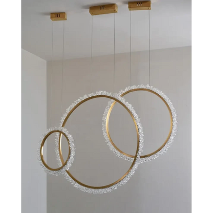 Modern Crystal Ring LED Pendant Light for Living Dining - Lighting