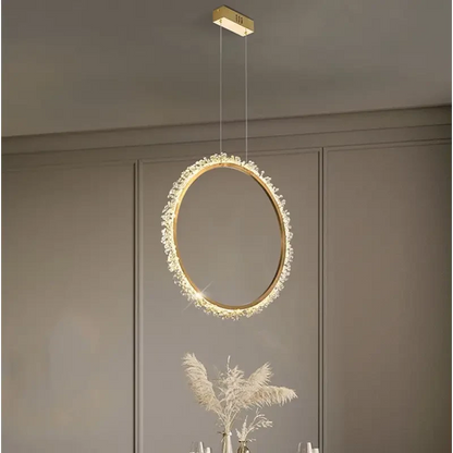 Modern Crystal Ring LED Pendant Light for Living Dining - Dia31.5’ / Dia80.0cm / Cool