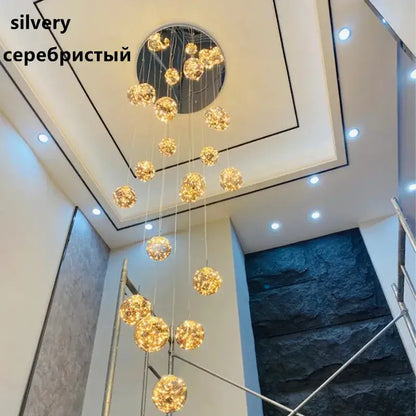 Modern Glass Ball Dimmable Chandelier for Staircase - Home & Garden > Lighting Fixtures