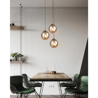 Modern Glass Ball LED Pendant Light for Dining Bedroom - Lighting