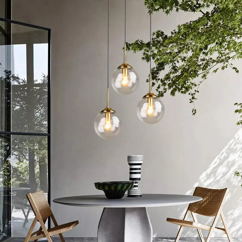 Modern Glass Ball LED Pendant Light for Dining Bedroom - Lighting