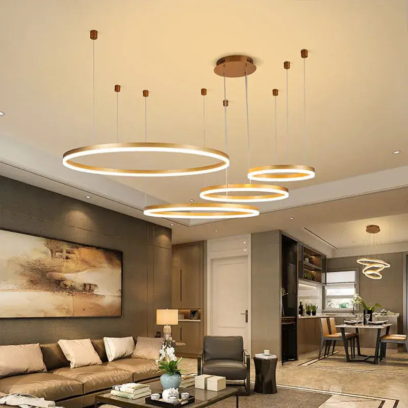 Modern LED Circle Ceiling Chandelier for Living Bedroom - Home & Garden > Lighting