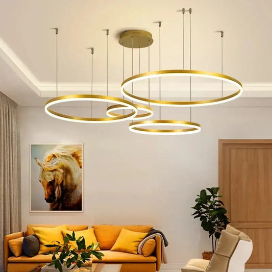 Modern LED Circle Ceiling Chandelier for Living Bedroom - Home & Garden > Lighting