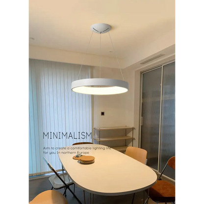 Modern LED Circle Chandelier for Kitchen,Restaurant - Dia17.7’ / Dia45.0cm White