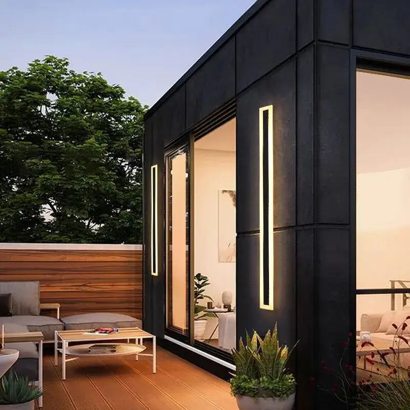 Modern Led Waterproof Outdoor Long Black Wall Sconce Light - Lighting