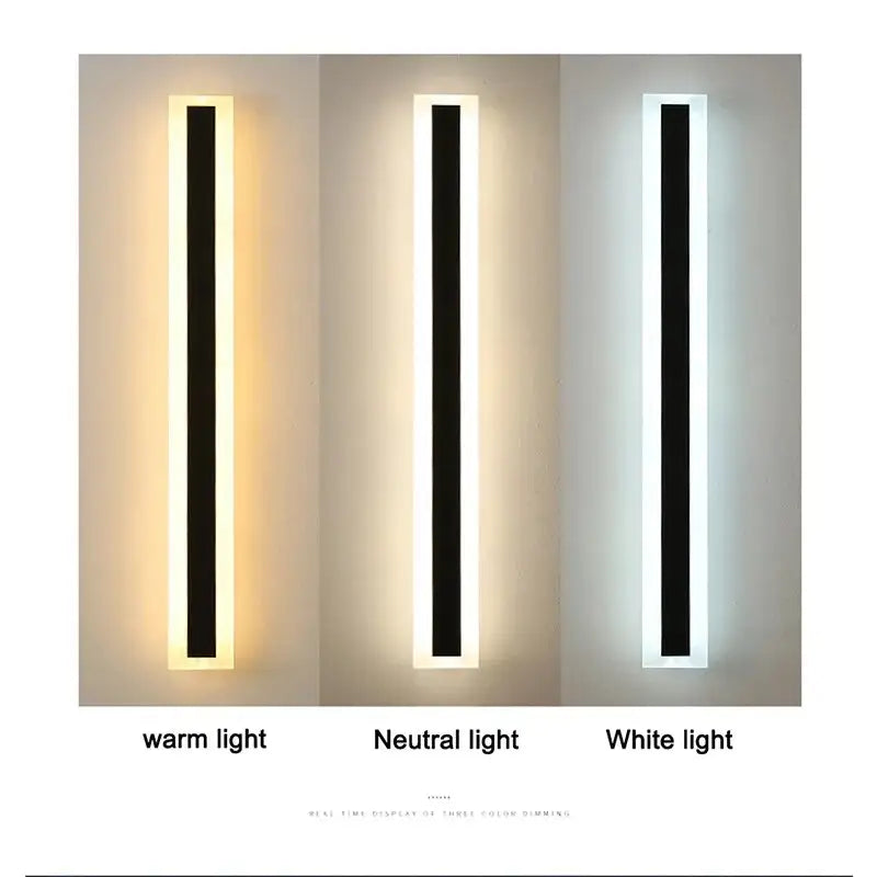 Modern Led Waterproof Outdoor Long Black Wall Sconce Light - Lighting