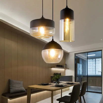 Modern Loft Glass Pendant Lamp for Kitchen Living Bar - Lighting