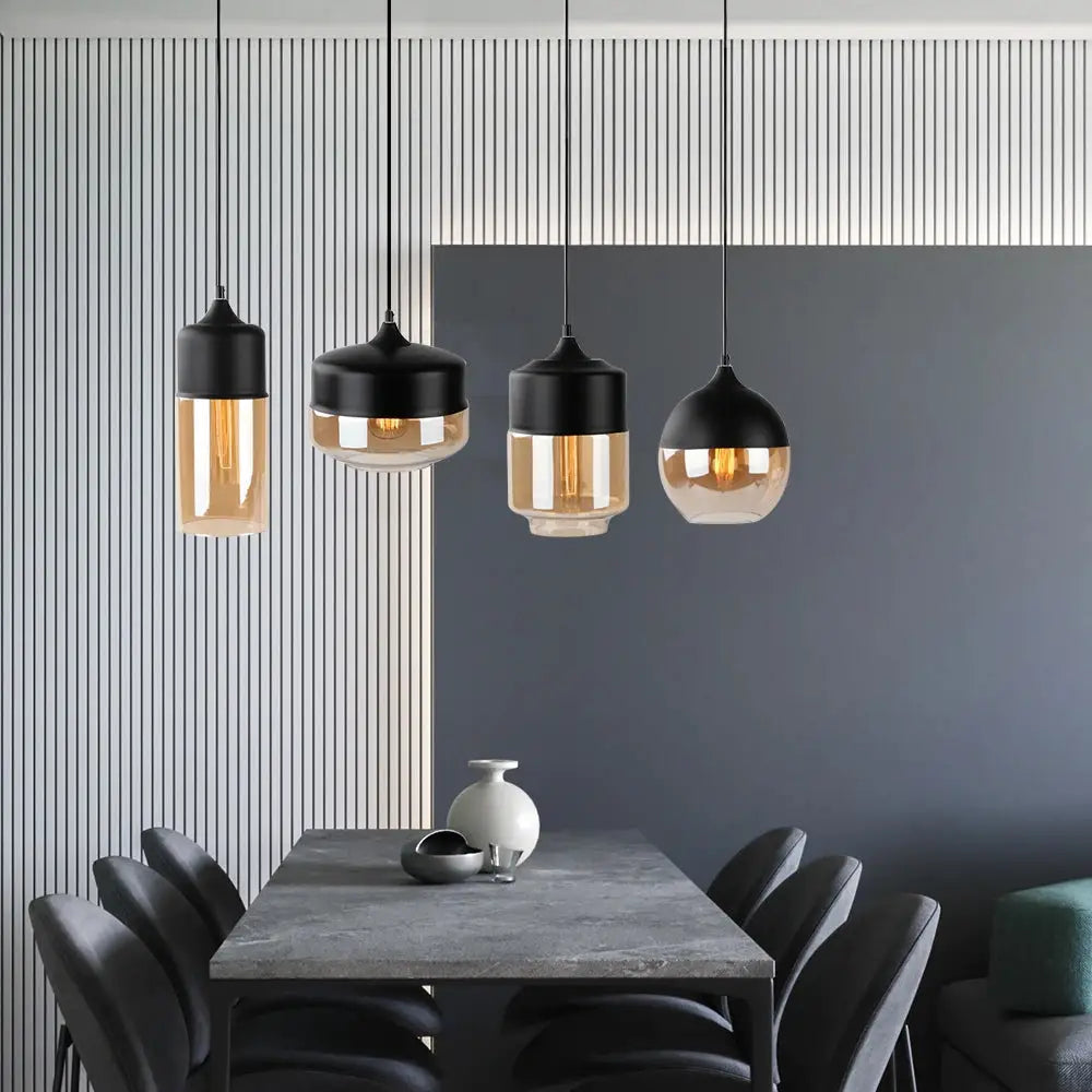 Modern Loft Glass Pendant Lamp for Kitchen Living Bar - Lighting