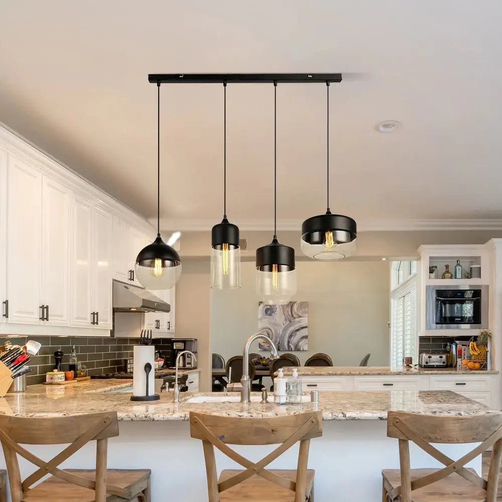 Modern Loft Glass Pendant Lamp for Kitchen Living Bar - Lighting