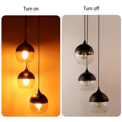 Modern Loft Glass Pendant Lamp for Kitchen Living Bar - Lighting